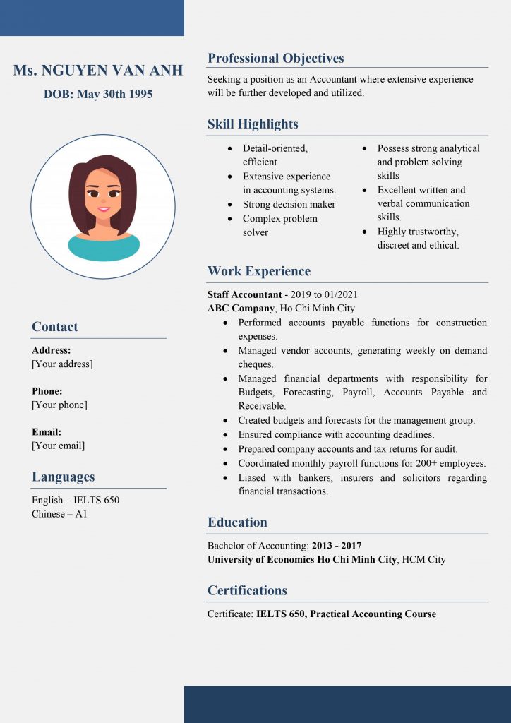 Lưu ý khi viết CV bằng tiếng Anh