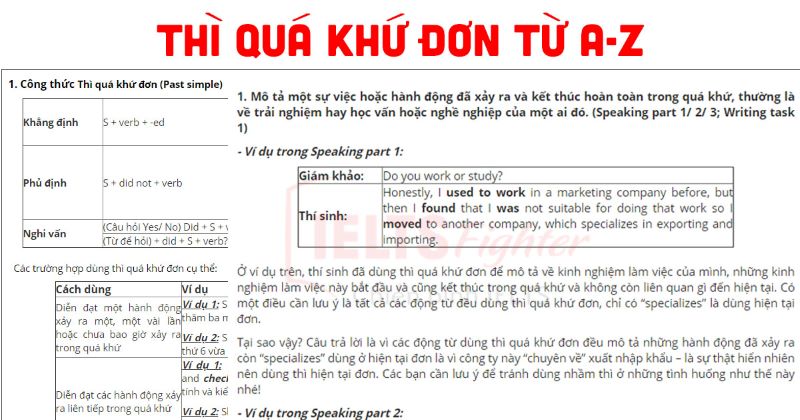 Các lưu ý khi sử dụng thì quá khứ đơn
